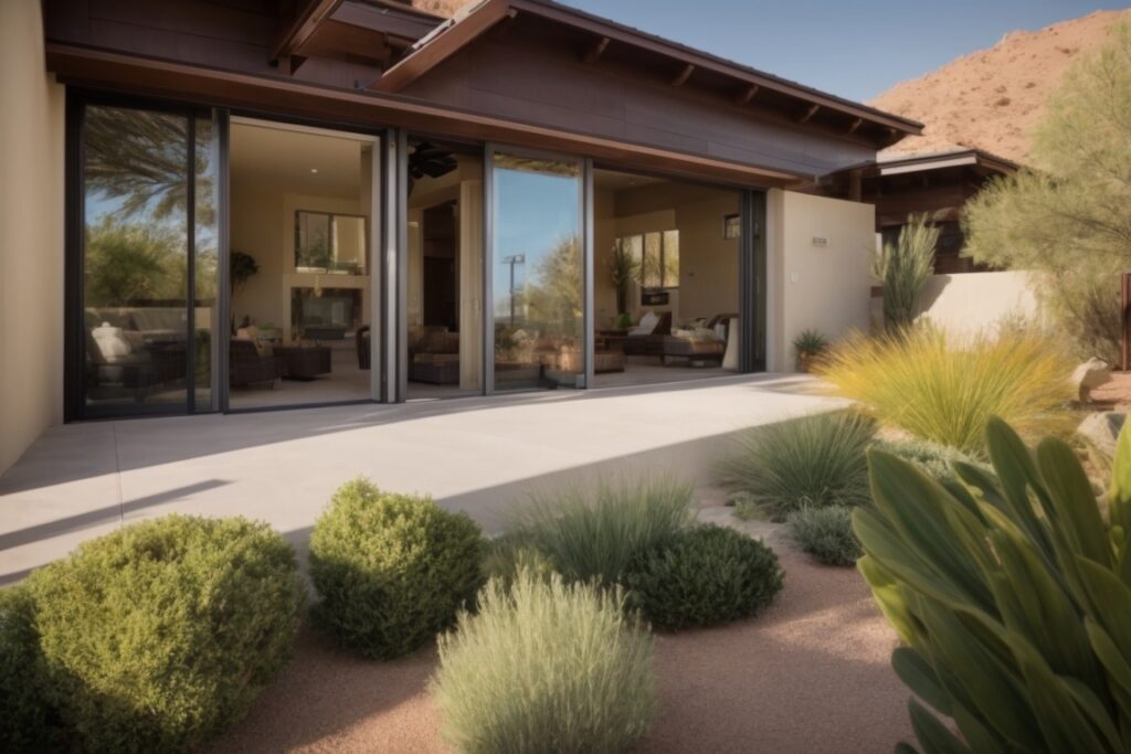 Phoenix home with energy-efficient window film, sunny exterior view