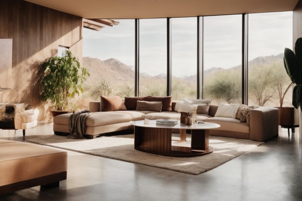 Phoenix home interior with opaque window films, furniture fading prevention