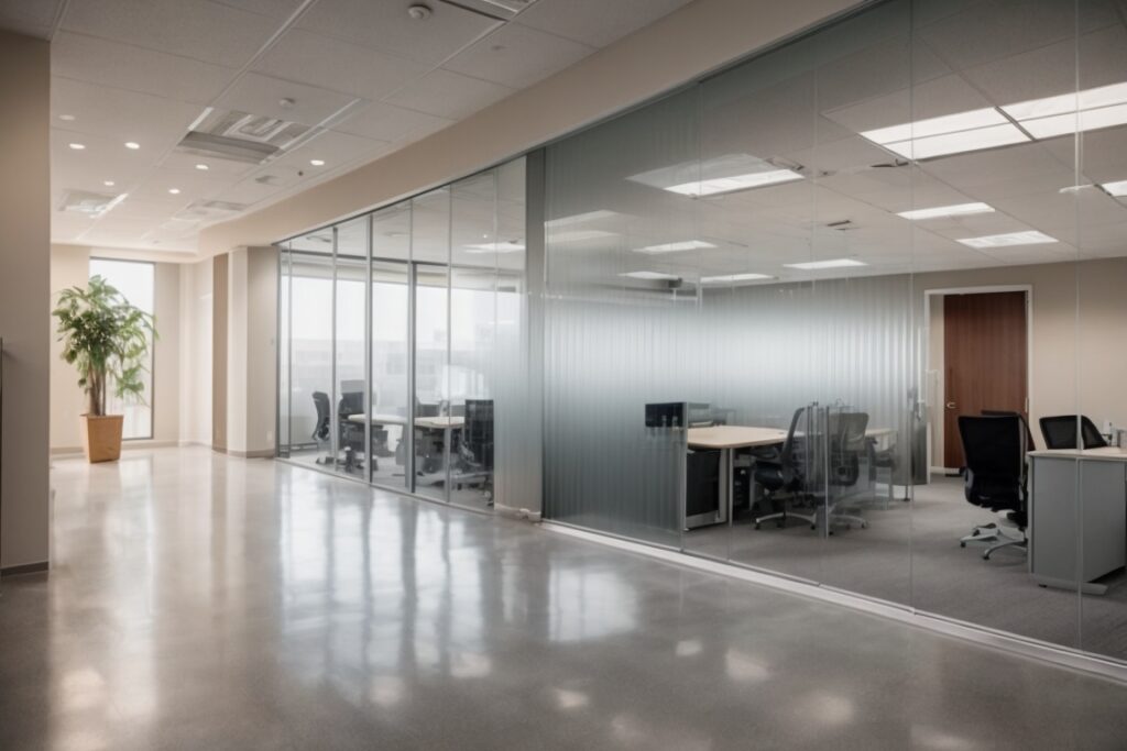 interior office space with frosted decorative window film in Phoenix