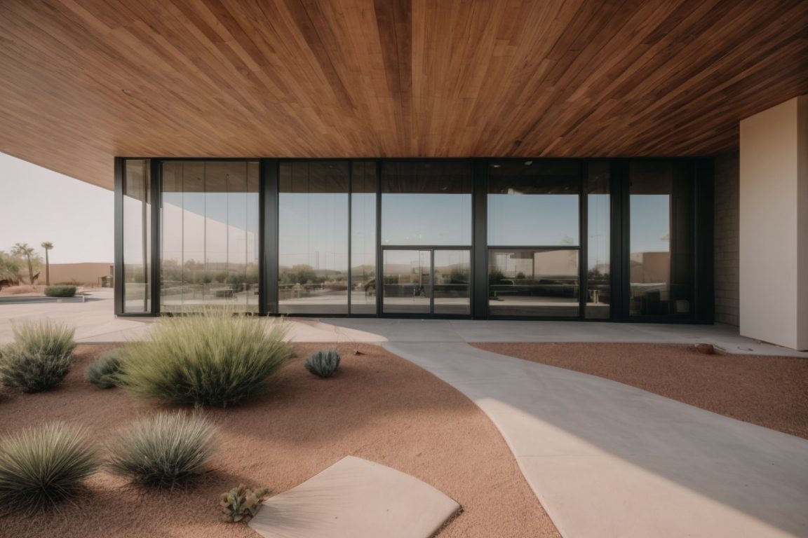 Exterior of a building in Phoenix with climate control window film